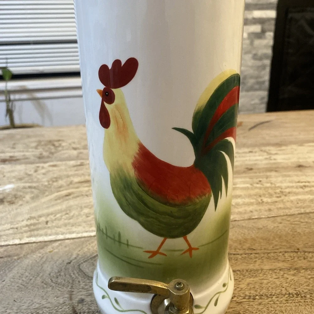 DPH Rooster Medium Water Cooler Vintage Ceramic Kitchen Chicken